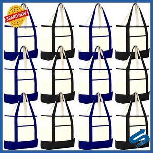 Canvas Tote Bags Reusable Shopping Blank Bulk Pack Durable Versatile Chic
